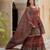 Maroon floral printed pure cotton kurta set for women