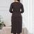 Black floral printed pure cotton kurta set for women