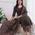 Black floral printed pure cotton kurta set for women
