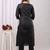Black floral printed pure cotton kurta set for women