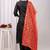 Black floral printed pure cotton kurta set for women