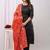 Black floral printed pure cotton kurta set for women