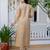 Beige floral printed pure cotton kurta set for women