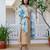 Beige floral printed pure cotton kurta set for women