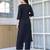 Black floral printed pure cotton kurta set for women