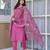 Mauve solid pure cotton kurta set for women