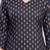 Navy blue floral printed viscose rayon kurta set for women