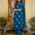 Teal floral printed pure cotton kurta set for women