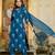 Teal floral printed pure cotton kurta set for women