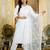 White floral printed pure cotton kurta set for women