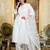 White floral printed pure cotton kurta set for women