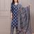 Navy blue floral printed pure cotton kurta set for women