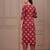 Maroon floral printed pure cotton kurta set for women