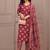 Maroon floral printed pure cotton kurta set for women