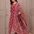 Maroon floral printed pure cotton kurta set for women