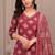 Maroon floral printed pure cotton kurta set for women