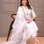 White solid pure cotton kurta set for women