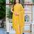 Yellow floral printed pure cotton kurta set for women