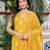 Yellow floral printed pure cotton kurta set for women
