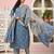 Blue floral printed pure cotton kurta set for women