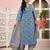 Blue floral printed pure cotton kurta set for women