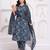 Blue floral printed pure cotton kurta set for women
