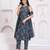 Blue floral printed pure cotton kurta set for women