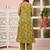 Green floral printed pure cotton kurta set for women