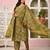 Green floral printed pure cotton kurta set for women