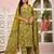 Green floral printed pure cotton kurta set for women