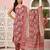 Mauve floral printed pure cotton kurta set for women