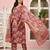 Mauve floral printed pure cotton kurta set for women