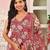 Mauve floral printed pure cotton kurta set for women