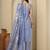 Blue floral printed pure cotton kurta set for women