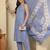 Blue floral printed pure cotton kurta set for women