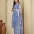 Blue floral printed pure cotton kurta set for women