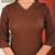 Brown solid polyester kurta set for women