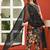 Black floral printed pure cotton kurta set for women