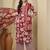 Maroon floral printed pure cotton kurta set for women