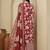 Maroon floral printed pure cotton kurta set for women