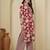 Maroon floral printed pure cotton kurta set for women