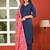 Blue solid polyester kurta set for women