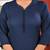 Blue solid polyester kurta set for women