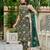 Green floral printed pure cotton kurta set for women