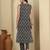 Black floral printed pure cotton kurta set for women