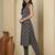 Black floral printed pure cotton kurta set for women