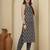 Black floral printed pure cotton kurta set for women
