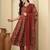 Maroon floral printed pure cotton kurta set for women