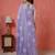 Purple floral printed pure cotton kurta set for women