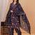Blue floral printed pure cotton kurta set for women